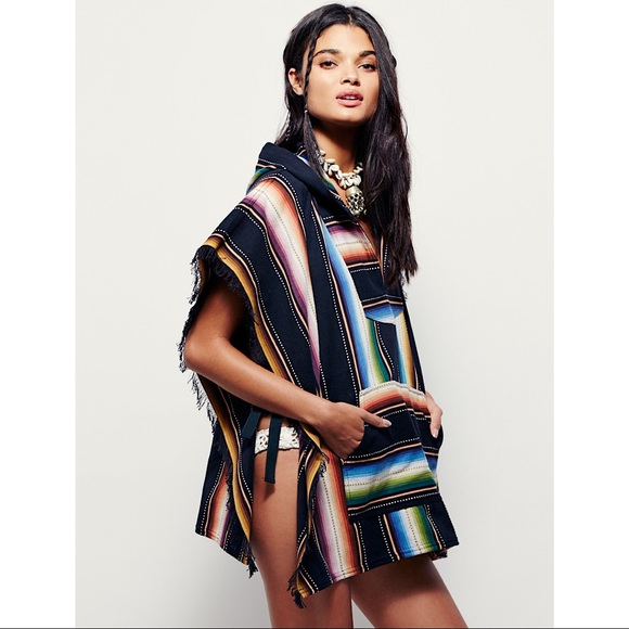 Free People Sweaters - Free People | Black Stripe Mountain Jam Poncho